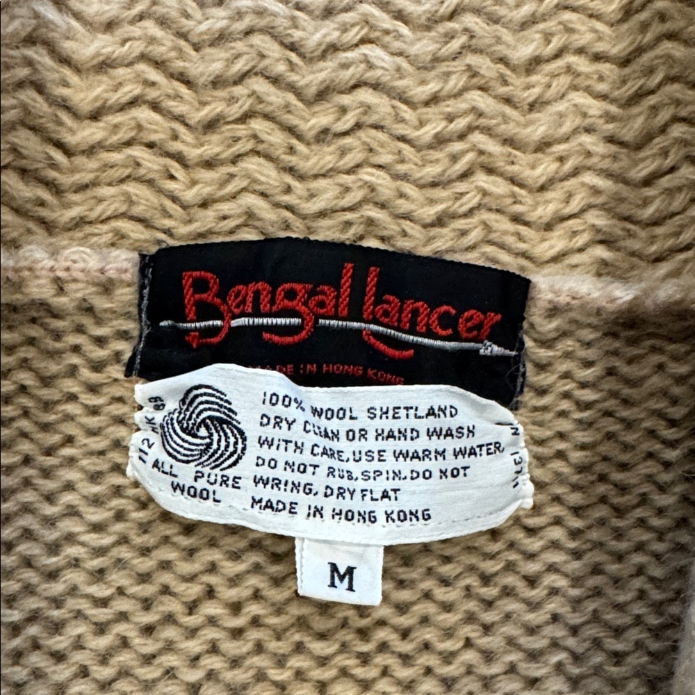 Relaxed Shawl Collar Cable Knit Sweater Cardigan - Beige - Picture 8 of 12